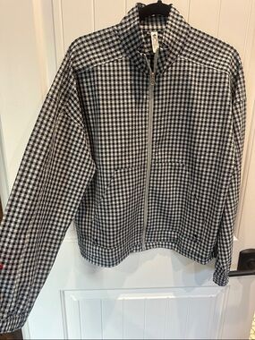 adidas Black and White Gingham Utility Jacket